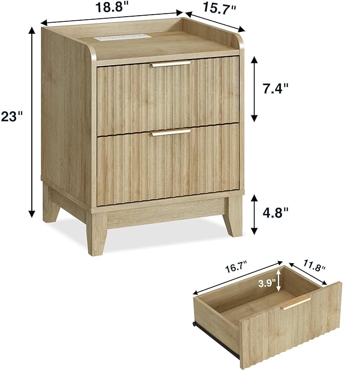 Wnutrees Fluted Nightstand - Image 3