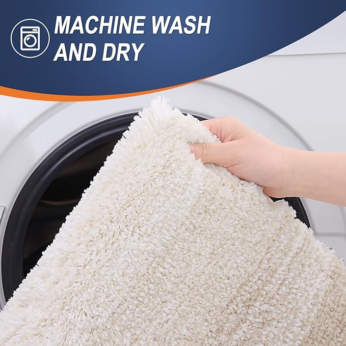 OLANLY Bathroom Runner Rugs 47x20, Extra Soft Absorbent Microfiber Bath Rugs - Image 5