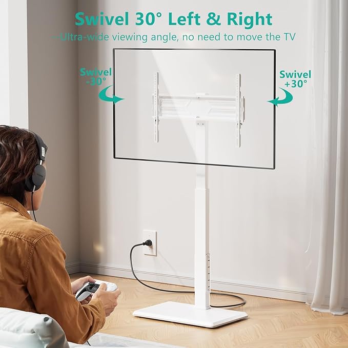 WALI Floor TV Stand with Power Outlet, Tall TV Stand Mount - Image 4