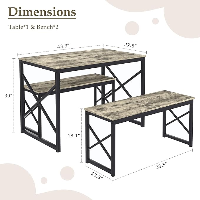 VECELO Kitchen Dining Table Set - Image 2
