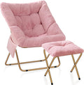 Comfy Saucer Chair for Adults, Foldable Living Room Chairs, Soft Faux Fur by Unknown