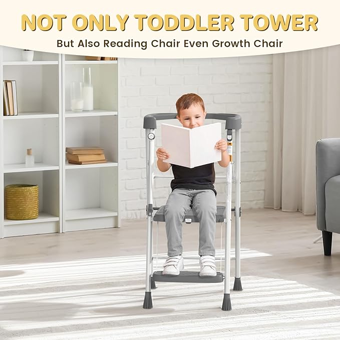 HBTower Kids 2 Steps Step Stool, Toddler Tower - Image 5