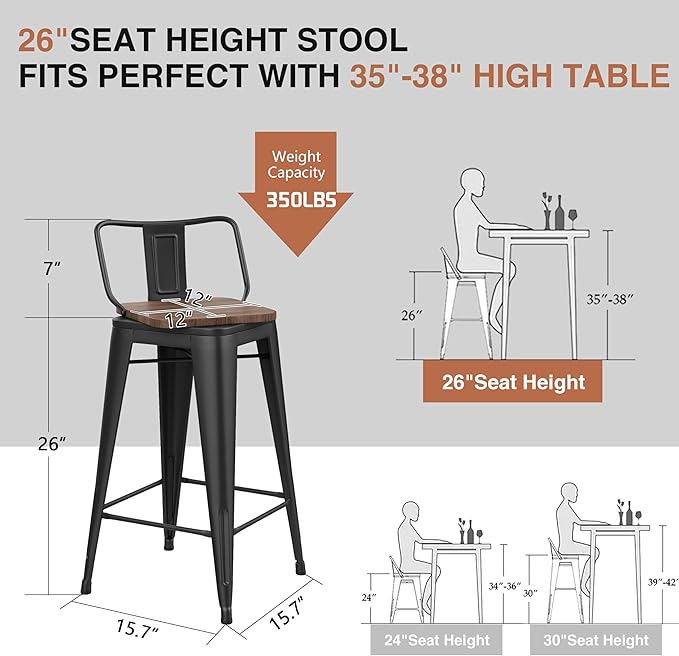 24 Inch Swivel Bar Stools Set of 2 - Image 2