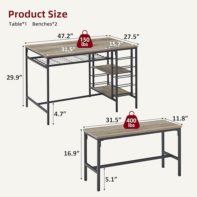 IDEALHOUSE Dining Table Set for 4, Kitchen Table Set for 4 - Image 2