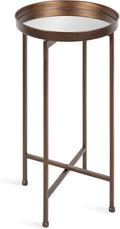 Kate and Laurel Celia Round Metal Foldable Accent Table by KateandLaurel