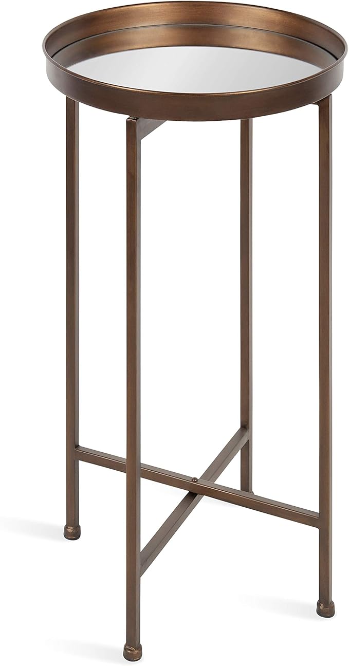 Kate and Laurel Celia Round Metal Foldable Accent Table by KateandLaurel