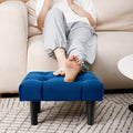 HOUCHICS Small Footstool Ottoman, Velvet Wooden Foot Stool Ottoman by HOUCHICS