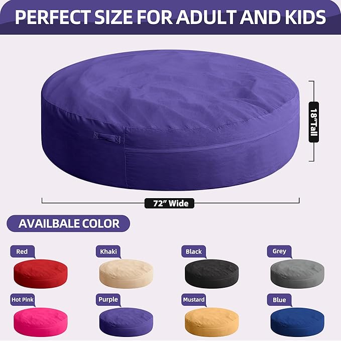 HABUTWAY XX-Large Bean Bag Chair: Giant 7' Memory Foam Furniture Bean Bag Chairs - Image 3