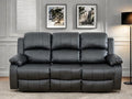 Leather Recliner Sofa Couch, 3-Seater Home Theater Seating Reclining Sofa by FONTOI