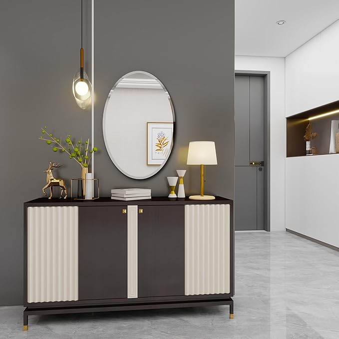 Oval Bathroom Mirror, 22X30 inch Oval Frameless Mirror, Frameless Mirrors - Image 3