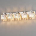 Modern Bathroom Vanity Light 5-Lights Brushed Nickel Vanity Light Crystal Wall by FDPBY