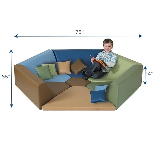 Children's Factory Woodland Hollow Kids Reading Nook, Toddler Modular Couch - Image 3