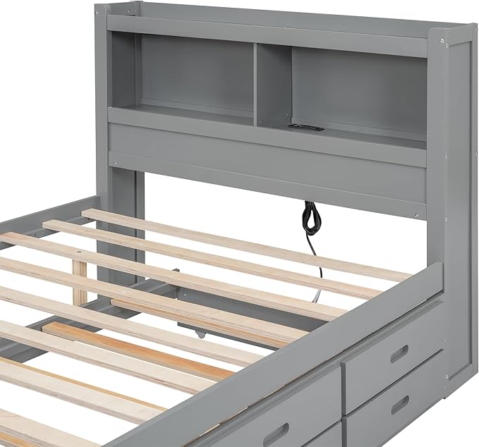 Full Size Pine Wood Platform Bed - Image 6