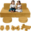 MeMoreCool Modular Kids Couch Sofa, Mustard 8-Piece Convertible Foam Play Couch by MeMoreCool