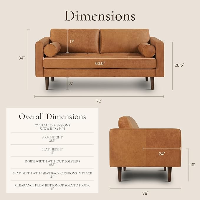 Poly & Bark Napa Leather Couch - Image 3