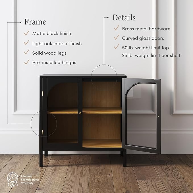Nathan James Mason Storage Cabinet Accent Sideboard Buffet Credenza TV Stand - Image 4