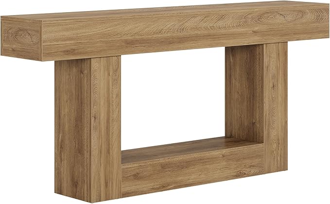 Tribesigns 63" Console Table, Farmhouse 2-Tier Entryway Table - Image 9