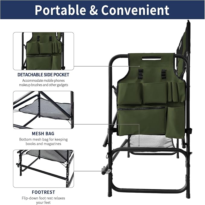 Tall Folding Directors Chair - Image 4