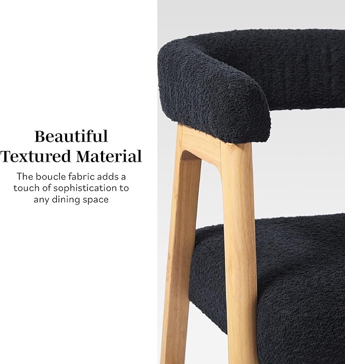 Walker Edison Ezra Modern Curved Back Dining Chair - Image 4