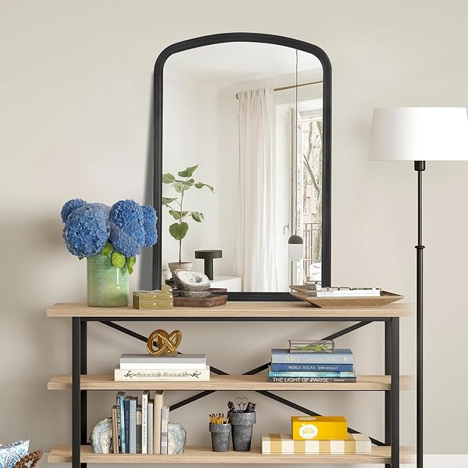 HOMECOOKIN Wood Arched Mirror for Bathroom - Image 2