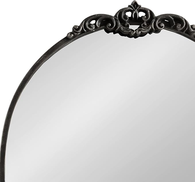 Kate and Laurel Myrcelle Traditional Arched Mirror; 21 x 26; Antique Black; - Image 6
