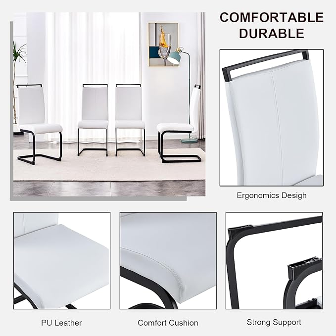 Modern Dining Chairs Set of 6, High Back Kitchen Chairs, Side Room Chair - Image 4