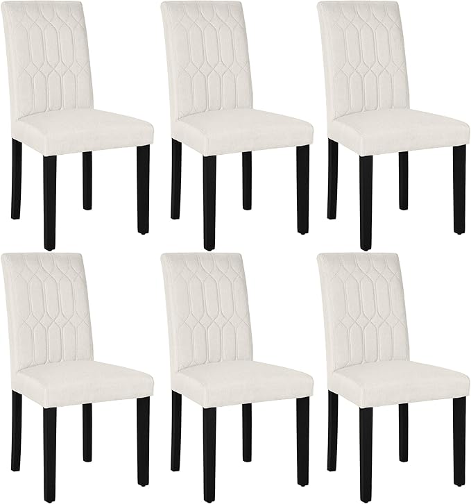 VECELO Upholstered Dining Chairs Set of 6, Modern Accent Parsons by VECELO