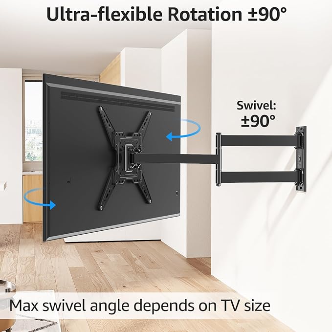 MOUNTUP Long Arm TV Wall Mount for Most 32-65 Inch TVs, Corner TV Mount Full - Image 4