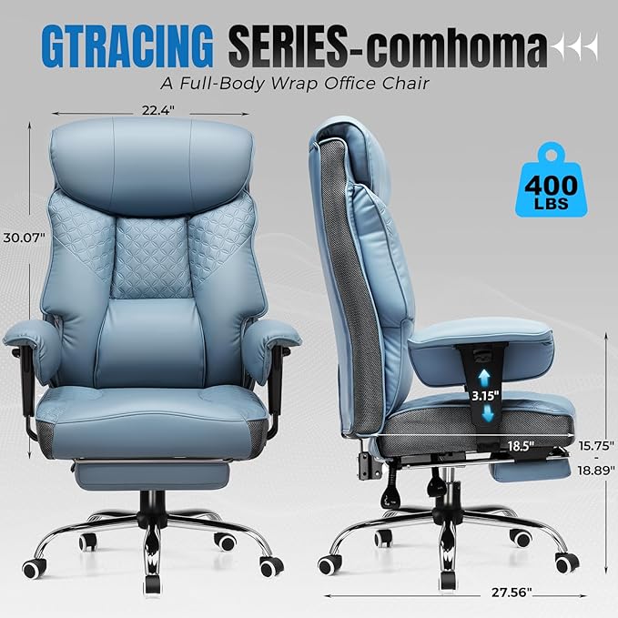 GTRACING Big and Tall Office Chair 400LBS Wide Ergonomic Gaming Chair - Image 3