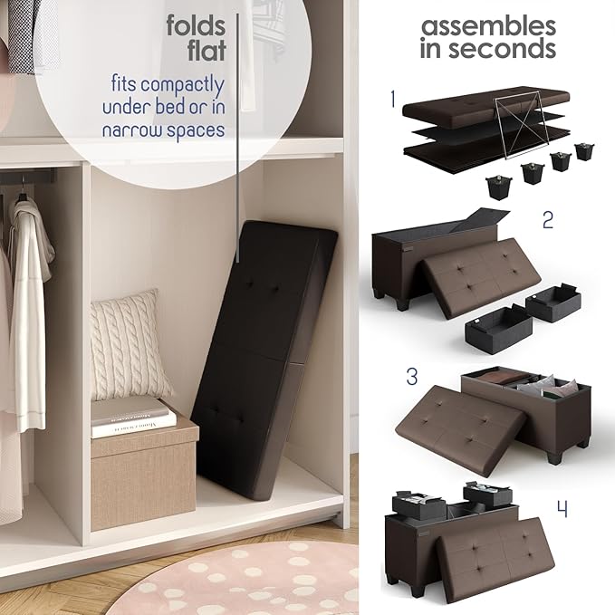 STORAGEBUD Storage Ottoman Bench - Image 6