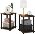 Furinno Simplistic Set of 2 End Table, Amber Pine/Black by Furinno-FitsYourSpaceFitsYourBudget
