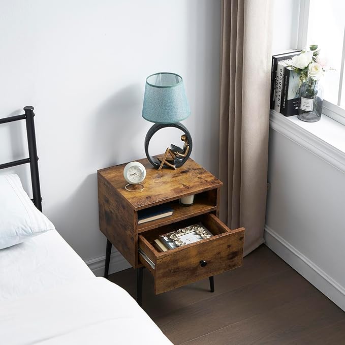 VECELO Modern Nightstands Set of 2, Square End Side Table - Image 5