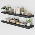 Heimlove 48W x 12D Long Floating Shelf, 12 Inch Deep Black Floating Shelves by Heimlove