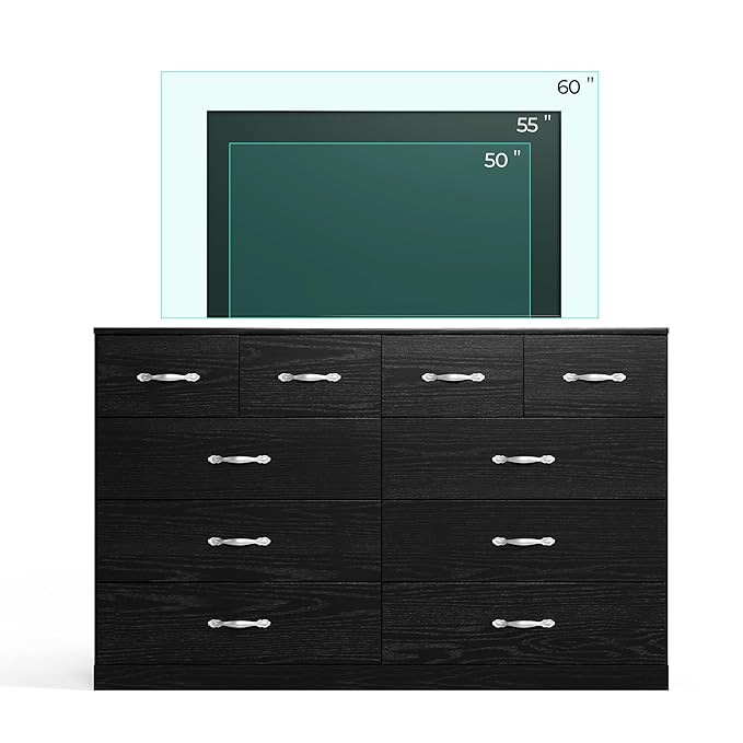 LINSY HOME 10 Drawer Dresser for Bedroom, Modern TV Stand Dressers - Image 4