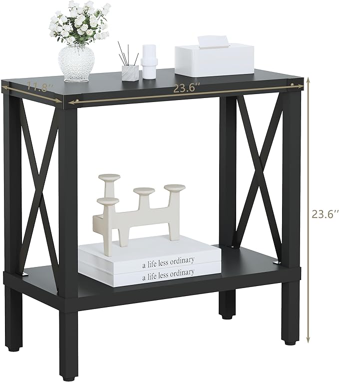 Narrow End Table, Large Sofa Side Table, Farmhouse Nightstand - Image 3