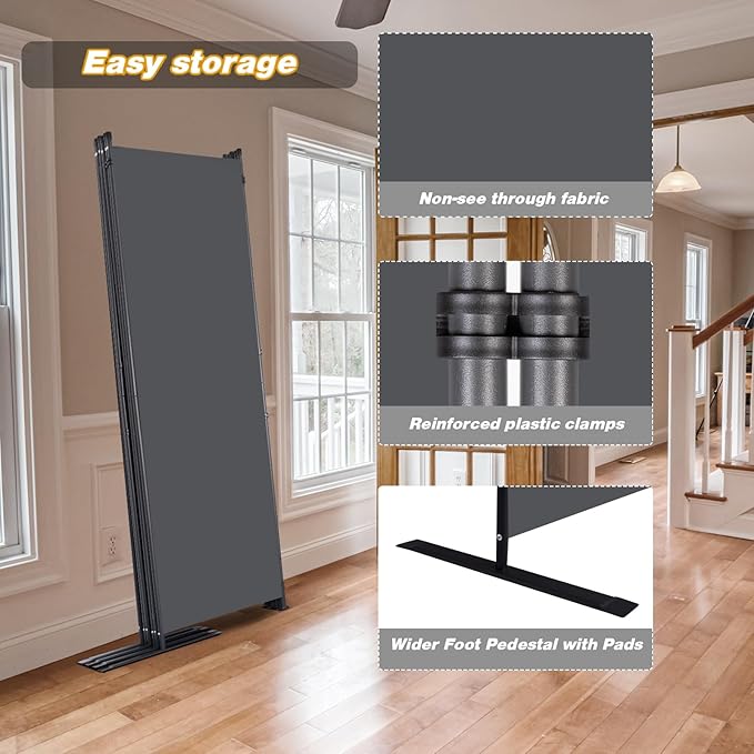 Room Divider, 6 Panel Folding Privacy Screens - Image 4