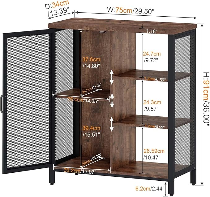 BON AUGURE Coffee Bar Cabinet for Home Liquor, Small Storage Cabinet for - Image 2