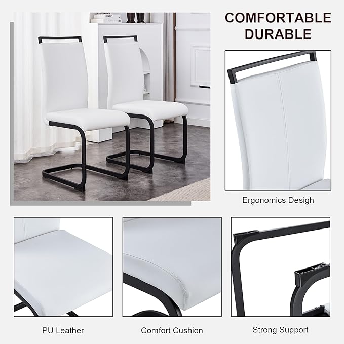 Modern Dining Chairs Set of 4, High Back Kitchen Chairs, Side Room Chair - Image 5