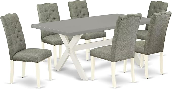 East West Furniture X097EL207-7 7 Piece Dining Room Table Set Consist of a by EastWestFurniture