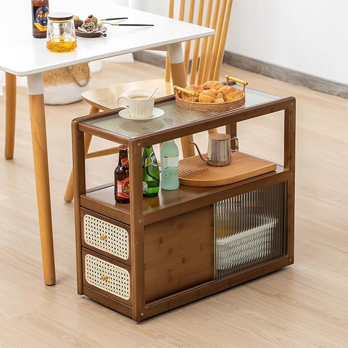 Bamboo Side Table Nightstand - Image 3