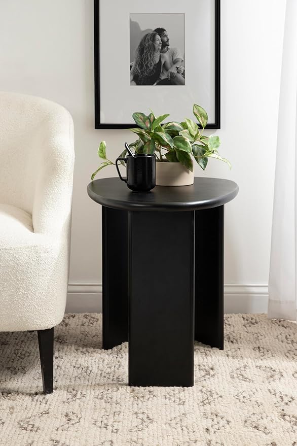 Kate and Laurel Tortola Modern Irregular Round Side Table, Transitional Pebble - Image 2
