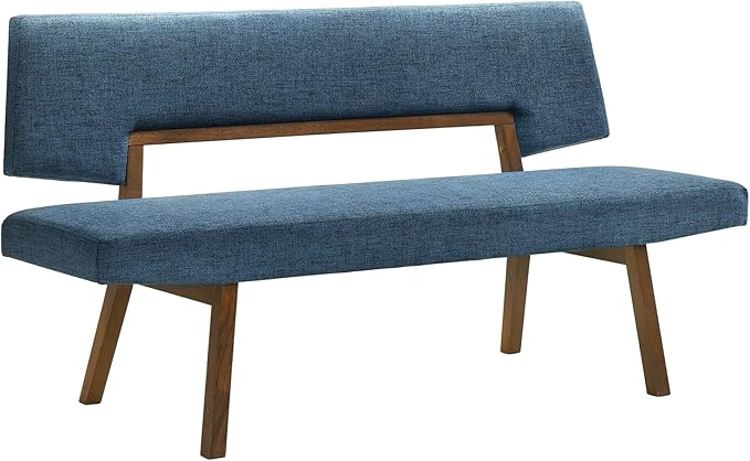 Armen Living Channell Mid Century Modern 5 Piece Walnut Wood Dining Table Set - Image 4