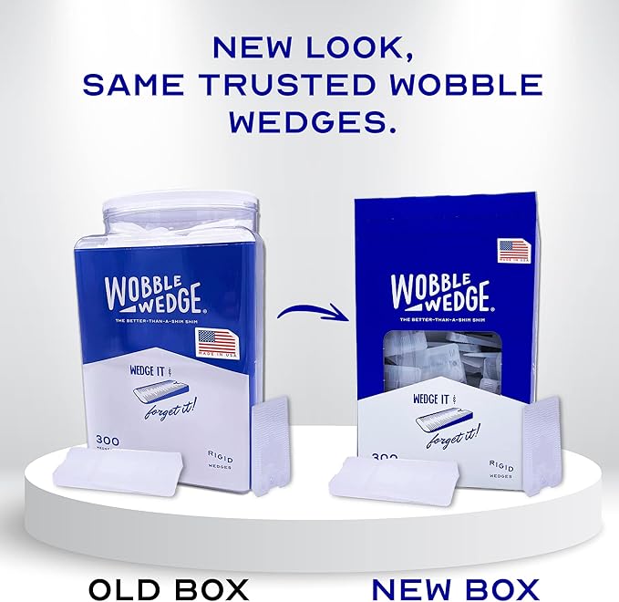 The Original Wobble Wedge Rigid Plastic Shims-MADE IN USA- Heavy-Duty Leveling - Image 2