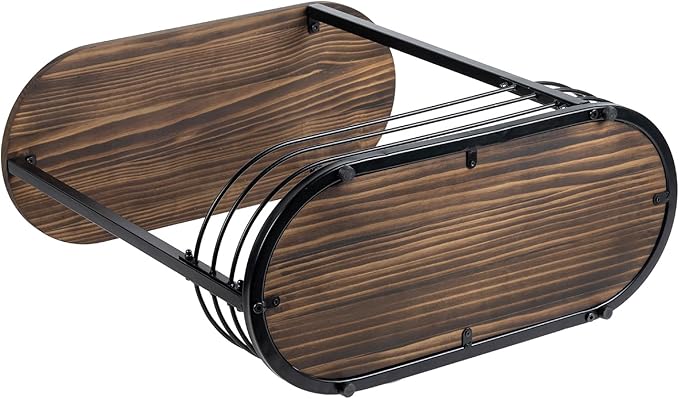 MyGift 21 Inch Tall Brown Wood Oval Side Table, 2 Tier Living Room Sofa End or - Image 7
