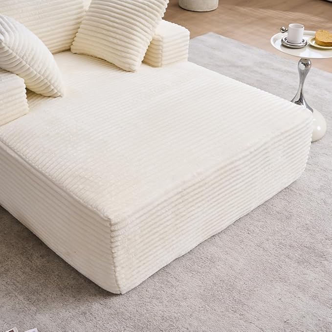 Oversized Chaise Daybed Lounge Sleeper Chair Sofa Bed Indoor, Fluffy Corduroy - Image 7