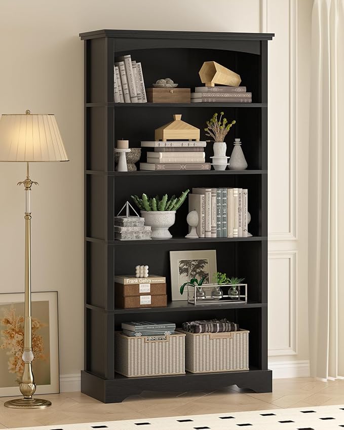 TVU 5-Tier Wooden Bookshelf, 65 Inch Tall Bookshelf - Image 5