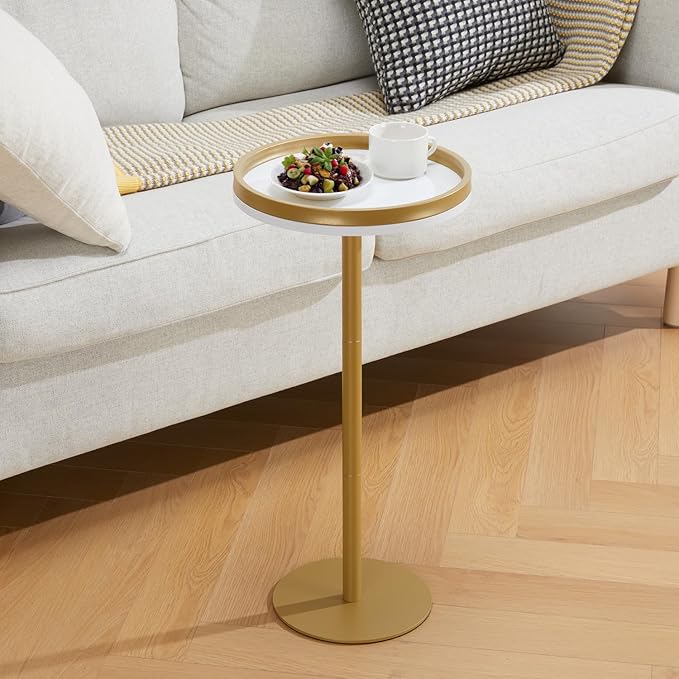 Round Drink Table, Small Pedestal Table, Small Round Side Table - Image 7