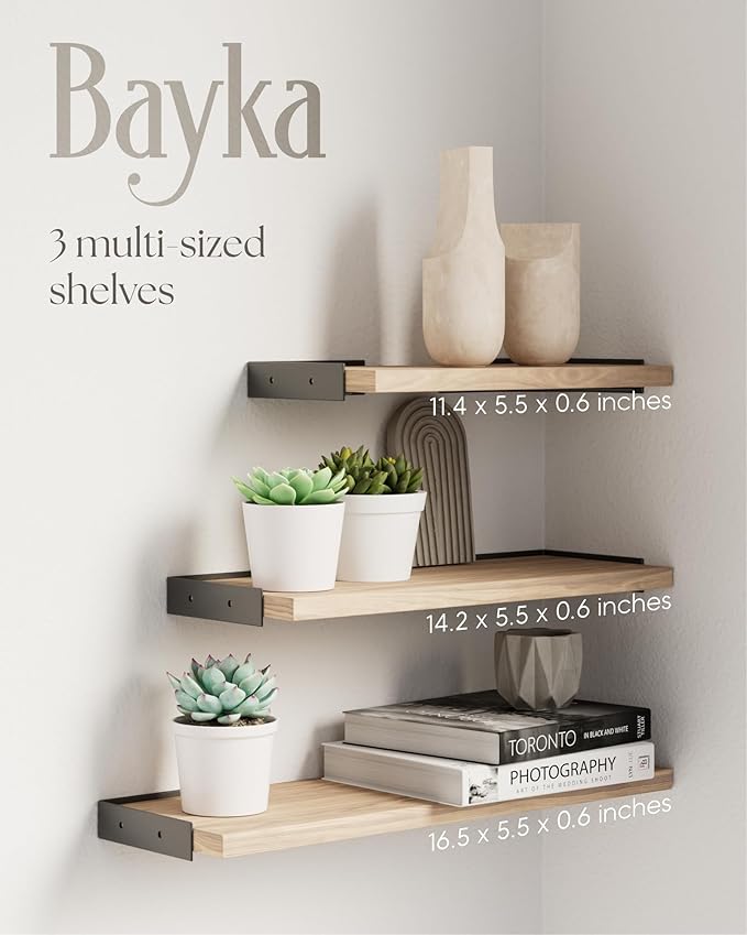 BAYKA Wall Shelves for Bedroom Decor, Floating Wall Shelves for Living Room - Image 4