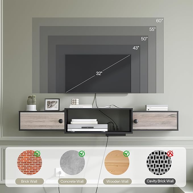 HOOBRO 55" Floating TV Stand - Image 5