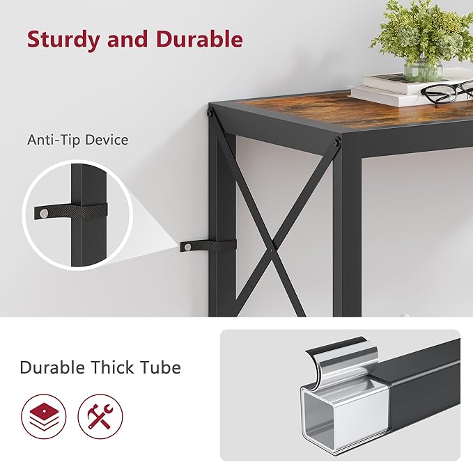 Tajsoon Console Table, 2 Tier Small Hallway Table, Narrow Sofa Table - Image 7